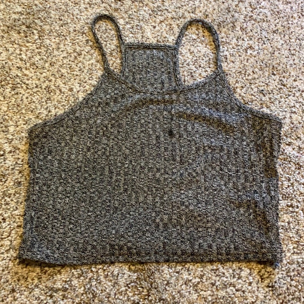 charcoal cropped halter tank top